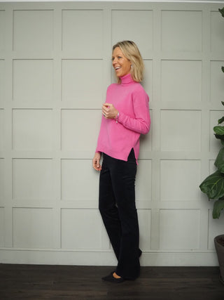 Elenice BootCut Trousers by Emme - Navy Blue, Red