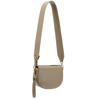 Mooni Crescent Shaped Leather Bag - Sky Blue