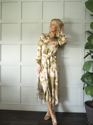 Radice Maxi Dress by Ottod'Ame - Olive/Pink/Sage