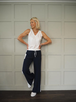 Sarah Silk Mix Vest Top - Black