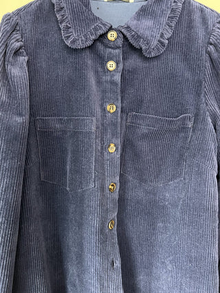 Baya Long Sleeve Corduroy Blouse by Frnch - Navy Blue