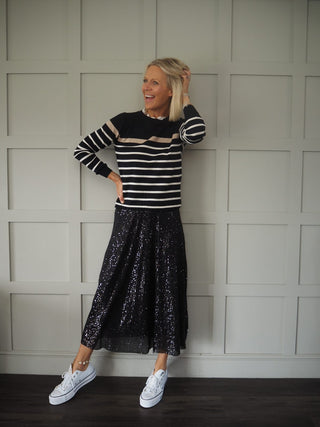 Full Sequin Skirt - Black