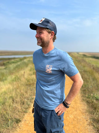 Men’s Gus Cotton T-Shirt - Blue with Logo