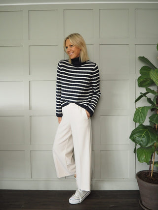 Lim Wide Leg Trousers by Ottod'Ame - Black, Ecru, Navy Blue