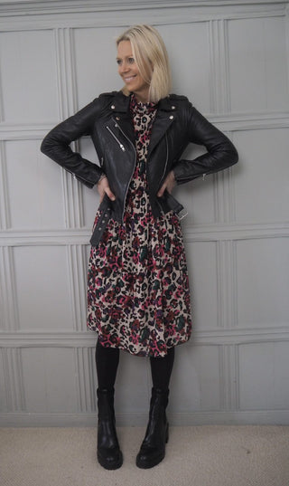 Leather Biker Jacket, Fully Lined - Black