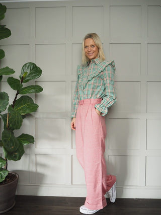 Palmier High Waist Trousers by Frnch - Pink