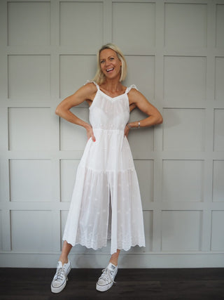 India Dress - Floral Green/Pink/White