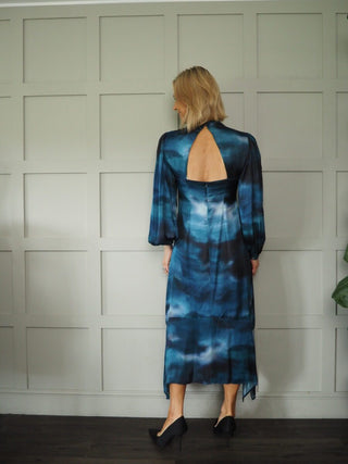Twisti Cut Out Back Dress by Ottod'Ame - Blue