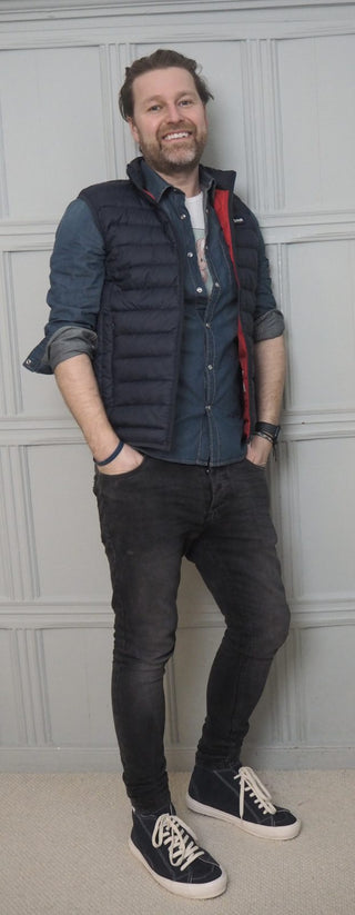 Men's Long Sleeved Denim Shirt - Denim Blue