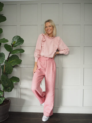 Palmier High Waist Trousers by Frnch - Pink