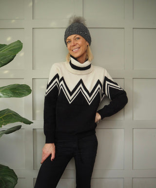 Frida Pom Pom Hat - Oatmeal with Diamanté