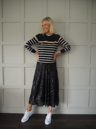 Full Sequin Skirt - Black