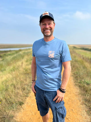 Men’s Gus Cotton T-Shirt - Blue with Logo