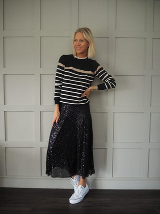 Full Sequin Skirt - Black