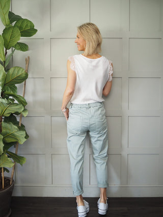 Dahlia Chino Style Trousers - Sage Green