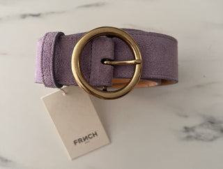 Suede Leather Belt by Frnch - Lilac