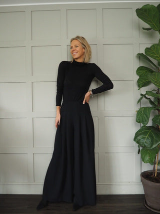 Luzo Cashmere Mix Polo Neck - Chocolate, Grey and Winter White