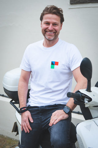 Men's Destijl Cotton T-Shirt by Loreak Mendian - White with Logo