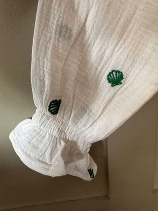 Sea Shell Long Sleeved Cotton Blouse - Off White