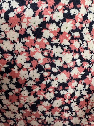 Ditzi Long Sleeved Floral Dress - Navy Blue/Pink/White