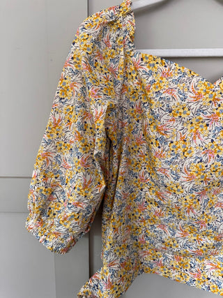 Sweetheart Short Sleeve Blouse - Red Floral