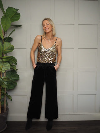 Trixie Velvety Feel Joggers - Black