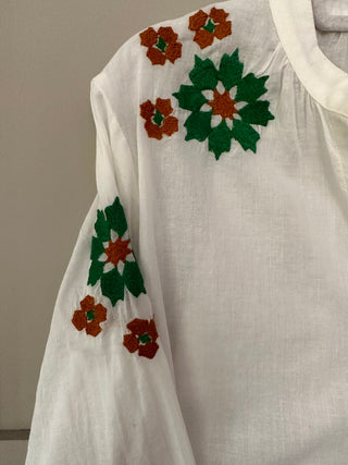 Srinagar Blouse - Ecru with Embroidered Detail