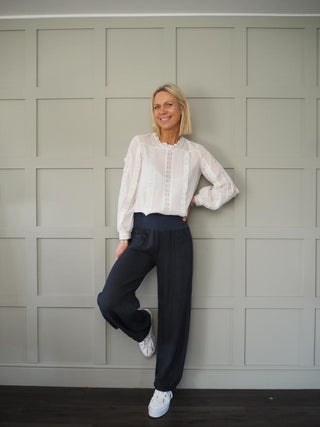 Maeve Blouse with Lace Detail - Ivory