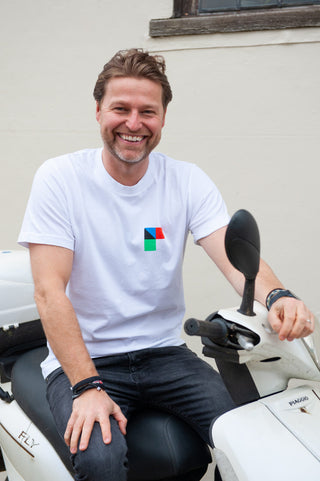 Men's Destijl Cotton T-Shirt by Loreak Mendian - White with Logo