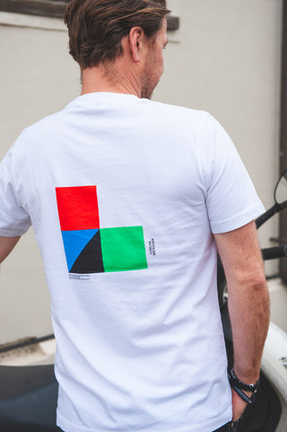 Men's Destijl Cotton T-Shirt by Loreak Mendian - White with Logo
