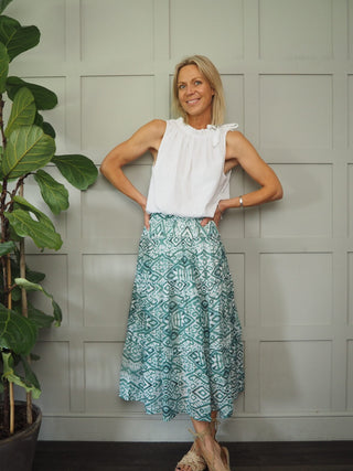 Oyo Maxi Skirt - Beige, Green