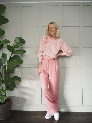 Palmier High Waist Trousers by Frnch - Pink