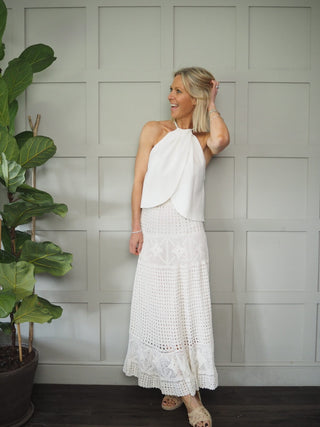 Memphis Crochet Maxi Skirt - Ecru