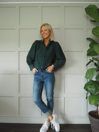 Belle Long Sleeve, Ruffle Collar Blouse, Best Seller - 9 Colours