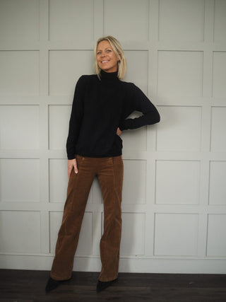 Paula Baby Boot Cut Corduroy Trousers - Camel