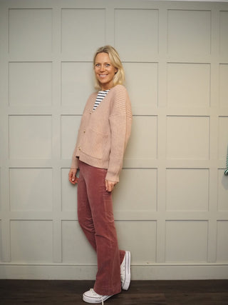 Marceo Boot Cut Corduroy Trousers - Ecru