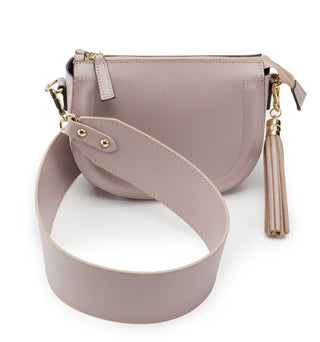 Mooni Crescent Shaped Leather Bag - Sky Blue