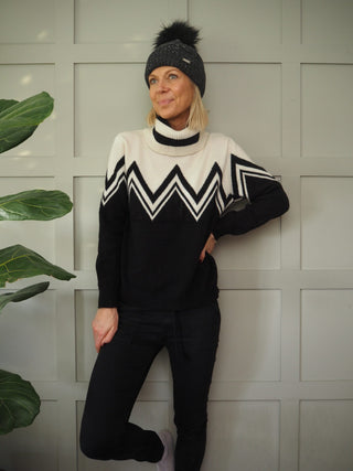 Silvie Silver Fleck Pom Pom Hat - Dark Grey