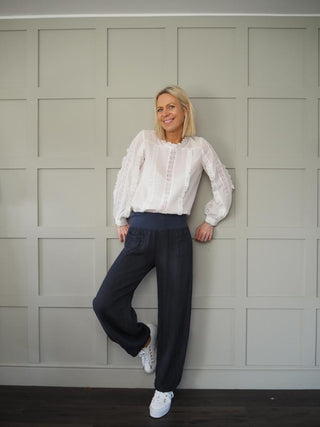 Maeve Blouse with Lace Detail - Ivory