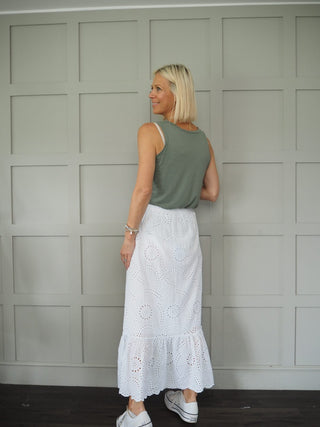 Sarah Silk Mix Vest Top - Black