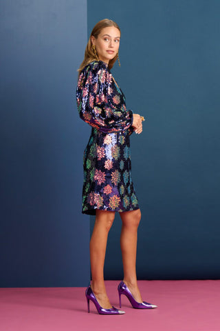 Mesmerising Sequin Dress with Deep V-Crossover Front by Pom Amsterdam