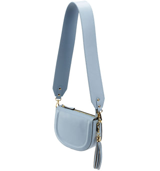 Mooni Crescent Shaped Leather Bag - Dusky Pink