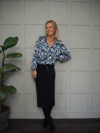 Salsa Midi Pencil Skirt - Navy Blue