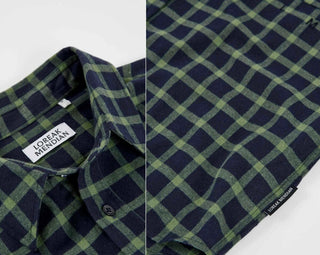 Men's Lazku Checked Shirt - Dark Blue, Fisherman Green