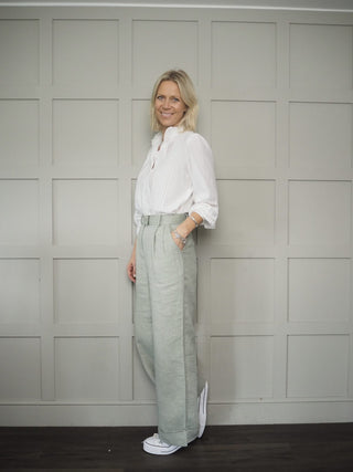 Palmier High Waist Trousers by Frnch - Pink