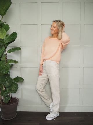 Malo Linen Trousers - Oatmeal