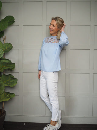 Mojo High Neck Blouse - Off White