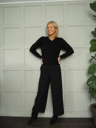 Evina Cashmere Round Neck Jumper with Ribbing Detail by Part Two - 6 Colours