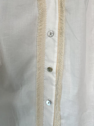 Cassie Blouse Embroidered with Fringing - Off White