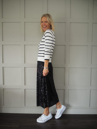 Full Sequin Skirt - Black
